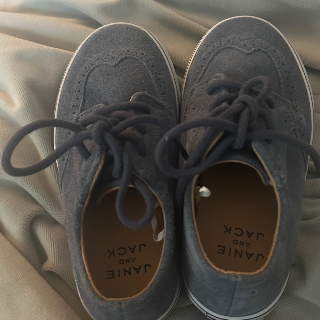 Janie And Jack Navy Lace-Up Shoes